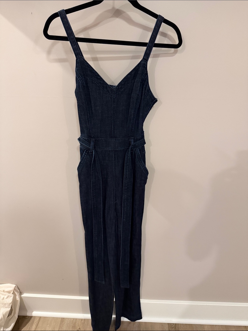 American Eagle Navy Indigo Denim Jumpsuit